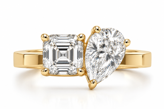 Toi Et Moi Pear & Emerald Cut Diamond Ring