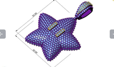 Gold & Diamond Bubble Star