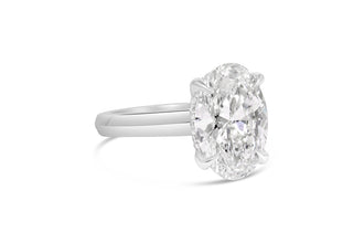 Oval Cut Engagement Ring With Knife-Edge Shank