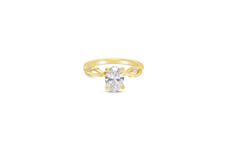 Oval Shaped Engagement Ring with Accent Gems